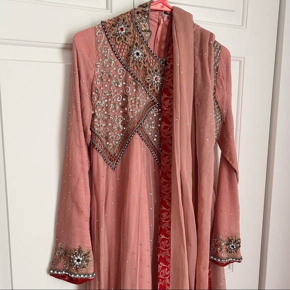 Boutique 3 Pc Pakistani Wedding Wear Gown Maxi Dress - Picture 5 of 7